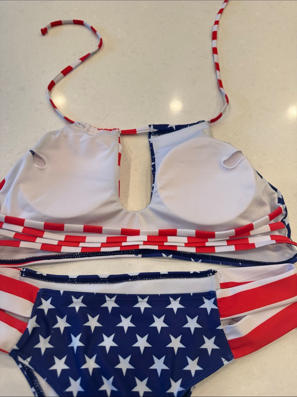 Patriotic Stars & Stripes Women's Bikini Set - Red, White & Blue - Picture 5 of 8